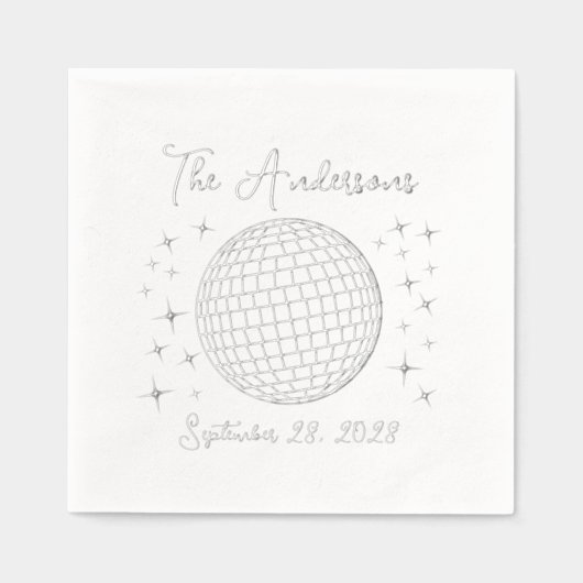 Boule Disco Silver Sparkling Mariage personnalisé (Recto)