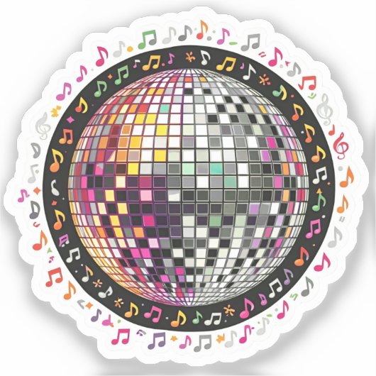 boule disco sticker (Voorkant)
