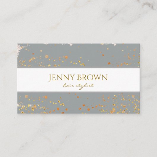 boule d'or gris carte de visite tendance (Devant)