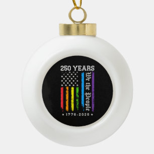 Boule En Céramique 250 Ans de Drapeau de Fierté LGBT Américain 250e A