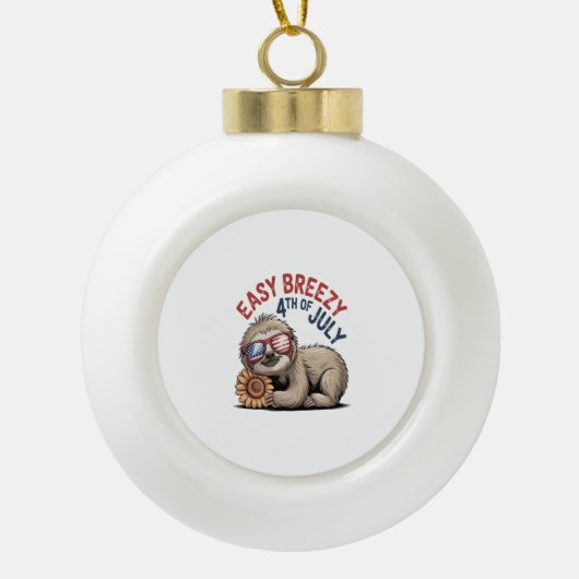 Boule En Céramique 4 juillet de tournesol Sloth (Devant)