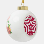 Boule En Céramique Achempong God Is Love Star Red & White Snowflake (Gauche)