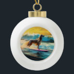 Boule En Céramique Afghan Hound Beach Surf Peinture<br><div class="desc">Plongez dans le monde ludique de l'aventure canine avec cette peinture captivante. Un chien en ébullition se rend aux vagues, chevauchant habilement le surf sur une plage baisée par le soleil. L'oeuvre d'art vibrante capte magnifiquement l'essence de l'excitation au bord de la plage tandis que le chien court sans crainte...</div>