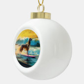 Boule En Céramique Afghan Hound Beach Surf Peinture (Droite)