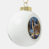Boule En Céramique Afghan Hound With Christmas Lights Holiday (Gauche)