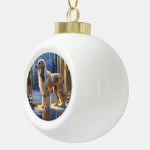 Boule En Céramique Afghan Hound With Christmas Lights Holiday (Droite)