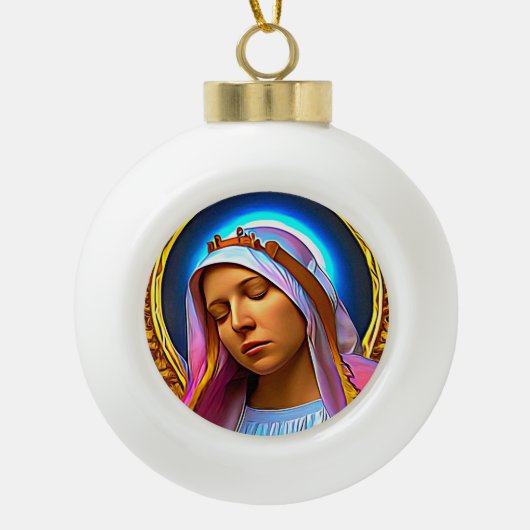 Boule En Céramique AI Art of The Blessed Virgin Mary (Devant)