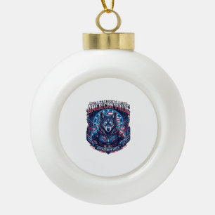Boule En Céramique Aï patriotique Liberté Loup Cyberpunk Avenir Liber