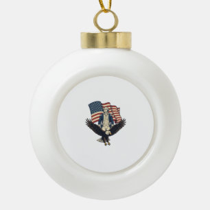 Boule En Céramique Aigle Patriotique et Général Colonial Vintage Vect