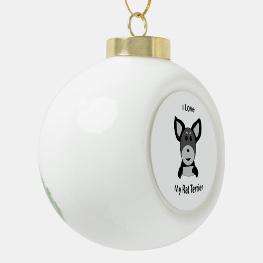 Boule En Céramique Aimer Mon Rat Terrier Sock Monkey Face (Gauche)