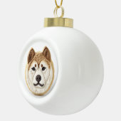 Boule En Céramique Akita Chien 3D Inspiré (Droite)