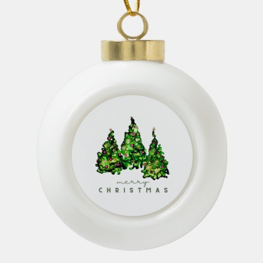 Boule En Céramique Alcohol Ink Design Christmas Tree Holiday Card (Devant)