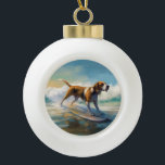 Boule En Céramique American Engligh Foxhound Beach Surfing Paining<br><div class="desc">Plongez dans le monde ludique de l'aventure canine avec cette peinture captivante. Un chien en ébullition se rend aux vagues, chevauchant habilement le surf sur une plage baisée par le soleil. L'oeuvre d'art vibrante capte magnifiquement l'essence de l'excitation au bord de la plage tandis que le chien court sans crainte...</div>