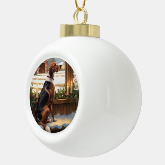 Boule En Céramique American English Foxhound Christmas Lights Holiday (Droite)