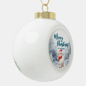 Boule En Céramique Amusante Lampe à mouton Joyeux arbre de Noël neige (Gauche)
