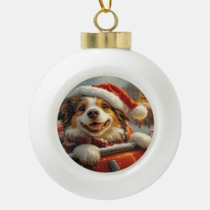 Boule En Céramique Anatolie Berger Chien Roller Dessous de verre Noël