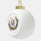 Boule En Céramique Anglais Setter Christmas Wreath Festive Pup (Droite)