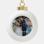 Boule En Céramique Anniversaire mariage Premier Noël (Devant)