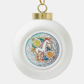 Boule En Céramique Antique licorne celtique (Devant)