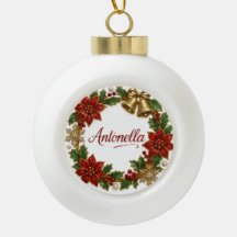 Antonella Christmas Name Ceramic Ornament