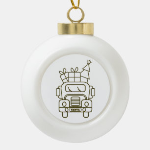 Boule En Céramique Aperçu camion de Noël Père Noël voiture vue avant