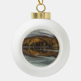 Boule En Céramique Après la pluiePaysage peint par A J Casson