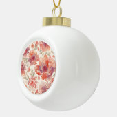 Boule En Céramique Aquarelle Pastel Fleurs clair Orange (Droite)