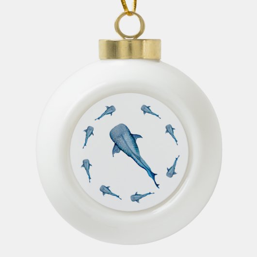 Boule En Céramique Aquarelle requin (Devant)