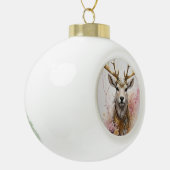 Boule En Céramique Aquarelle rose Cerf Noël en céramique (Gauche)