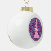 Boule En Céramique Arbre de Noël rose Motif violet Noel Yuletide (Gauche)