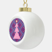 Boule En Céramique Arbre de Noël rose Motif violet Noel Yuletide (Droite)