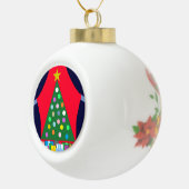 Boule En Céramique Arbre de Noël vert et Draps bleus : (Droite)