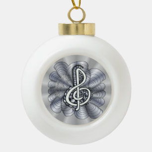 Boule En Céramique Argent Clé Treble personnalisable
