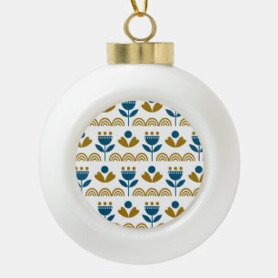 Boule En Céramique Art populaire scandinave, motif coloré.