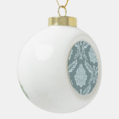 Boule En Céramique Art Rococo Damassé I Bleu Canard+Turquoise (Gauche)