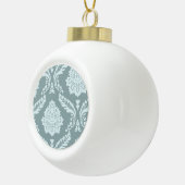 Boule En Céramique Art Rococo Damassé I Bleu Canard+Turquoise (Droite)