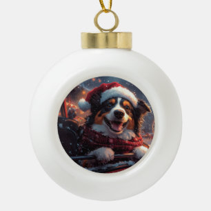 Boule En Céramique Australie Kelpie Dog Roller Dessous de verre Noël