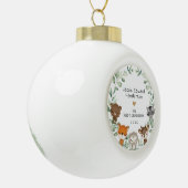 Boule En Céramique Baby Boy First Christmas Forest Végétaux Animaux (Gauche)