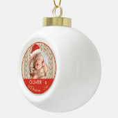 Boule En Céramique Baby`s 1st Christmas Santa Hat Knitting Photo (Droite)