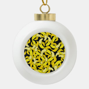 Boule En Céramique Bananes jaunes vintages : Arrière - plan noir