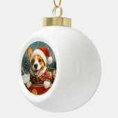 Boule En Céramique Basenji Dog Roller Dessous de verre Noël (Droite)