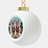 Boule En Céramique Basenji Dogs Christmas Snow Holiday  (Droite)