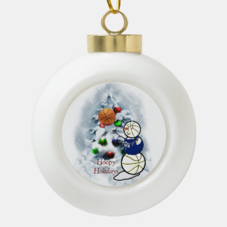 Boule En Céramique Basket-ball Snowman Noël