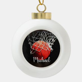 Boule En Céramique Basketball Artework Votre nom Personnalisé