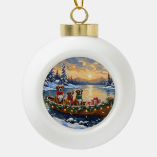 Boule En Céramique Bateau de Noël Boxer Fêtes