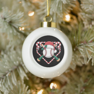 Boule En Céramique Bâtons de baseball de Noël Bâtons de bonbon de Noë