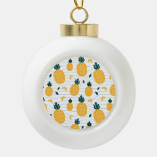 Boule En Céramique Beauté ananas : Motif tiré à la main