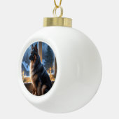 Boule En Céramique Belgian Shepherd With Christmas Lights Holiday (Droite)