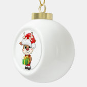 Boule En Céramique Belle caricature de cerf de Noël. (Droite)