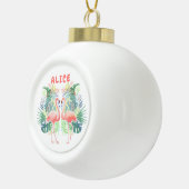 Boule En Céramique Belle Conte Fée Pour Deux Flamants roses Fleur Tro (Droite)